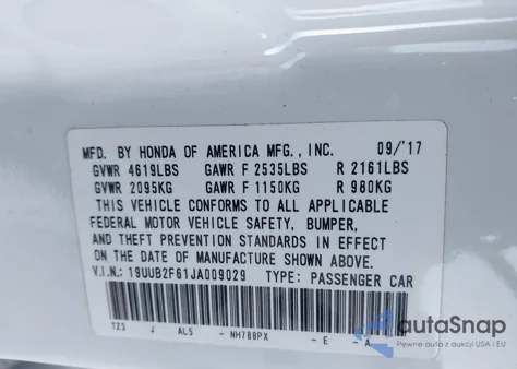 2018 Acura Tlx Tech A-Spec Pkgs from USA, damaged, VIN 19UUB2F61JA009029